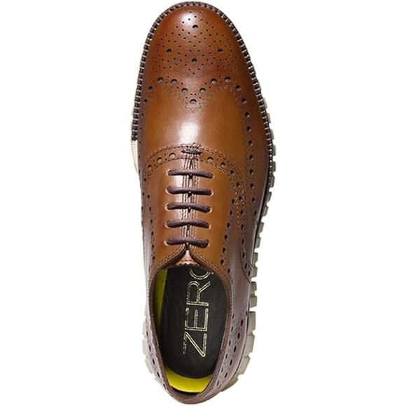 NWT Cole Haan mens Zerogrand Wingtip Oxford, British Tan Closed Holes-Size 8 - Picture 5 of 6